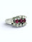 Bague 58 Bague jarretière ancienne en or blanc 14 carats, diamants et rubis 58 Facettes 0