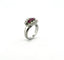 Bague 58 Bague jarretière ancienne en or blanc 14 carats, diamants et rubis 58 Facettes 0