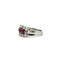 Bague 58 Bague jarretière ancienne en or blanc 14 carats, diamants et rubis 58 Facettes 0
