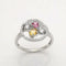 Bague 53 Bague en or blanc 18 carats avec pierres précieuses et diamants 58 Facettes