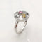 Bague 53 Bague en or blanc 18 carats avec pierres précieuses et diamants 58 Facettes