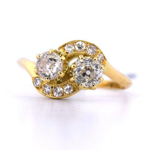 Bague 54 Bague Toi et Moi en or jaune 18 ct avec diamants 58 Facettes AN533 - P17 (00019)