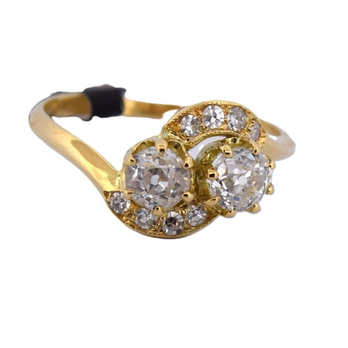 Bague 54 Bague Toi et Moi en or jaune 18 ct avec diamants 58 Facettes AN533 - P17 (00019)