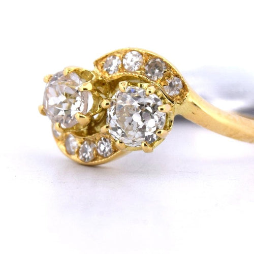 Bague 54 Bague Toi et Moi en or jaune 18 ct avec diamants 58 Facettes AN533 - P17 (00019)