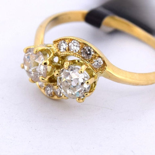 Bague 54 Bague Toi et Moi en or jaune 18 ct avec diamants 58 Facettes AN533 - P17 (00019)