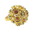 Bague 53 Bague multifleurs en or jaune 18 carats, saphirs, rubis et diamant 58 Facettes AB671