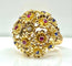 Bague 53 Bague multifleurs en or jaune 18 carats, saphirs, rubis et diamant 58 Facettes AB671