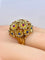 Bague 53 Bague multifleurs en or jaune 18 carats, saphirs, rubis et diamant 58 Facettes AB671