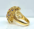 Bague 53 Bague multifleurs en or jaune 18 carats, saphirs, rubis et diamant 58 Facettes AB671