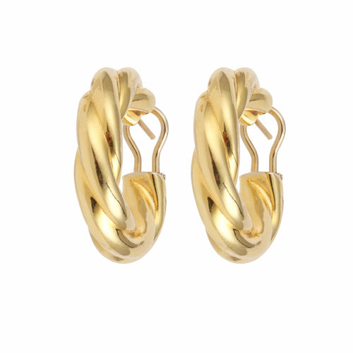 Boucles d'oreilles Créoles torsadées - Boucles d’oreilles en or jaune 18 carats 58 Facettes BO260