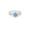 Bague 55 Bague topaze ovale et diamants en or gris 18 carats 58 Facettes B391