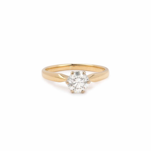 Bague 53 Bague solitaire diamant 0,80 ct en or jaune 18 carats 58 Facettes BD217