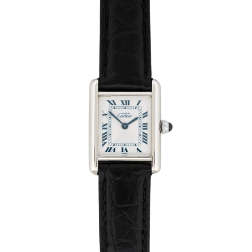 Montre Cartier Tank Must - Montre SM en argent, cadran ivoire à chiffres romains 58 Facettes 1