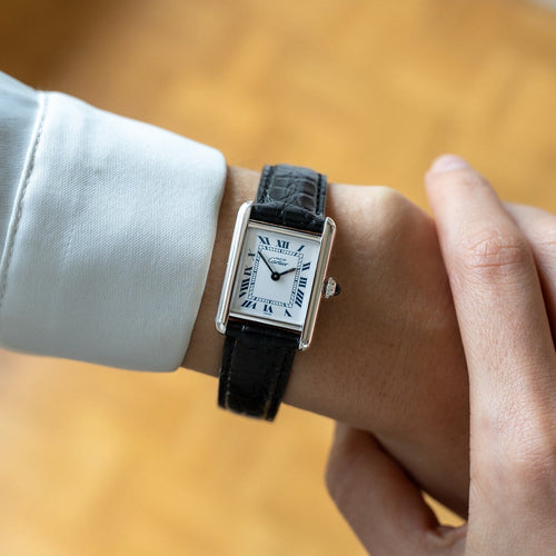 Montre Cartier Tank Must - Montre SM en argent, cadran ivoire à chiffres romains 58 Facettes 1