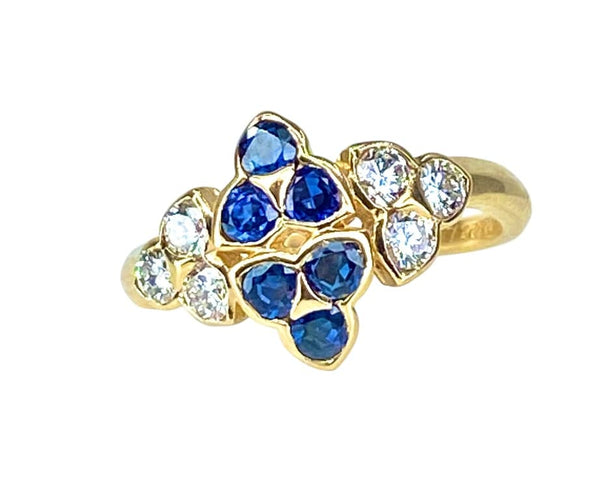 Bague 51 Mauboussin - Bague en or jaune 18 carats, saphirs et diamants 58 Facettes AB670