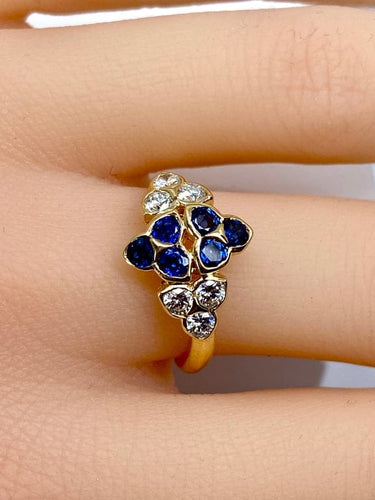 Bague 51 Mauboussin - Bague en or jaune 18 carats, saphirs et diamants 58 Facettes AB670