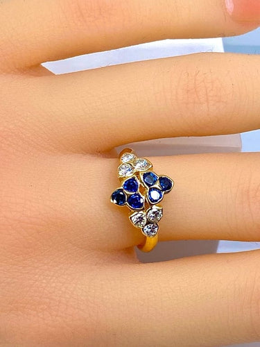 Bague 51 Mauboussin - Bague en or jaune 18 carats, saphirs et diamants 58 Facettes AB670