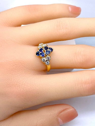 Bague 51 Mauboussin - Bague en or jaune 18 carats, saphirs et diamants 58 Facettes AB670