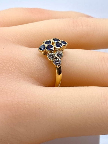 Bague 51 Mauboussin - Bague en or jaune 18 carats, saphirs et diamants 58 Facettes AB670