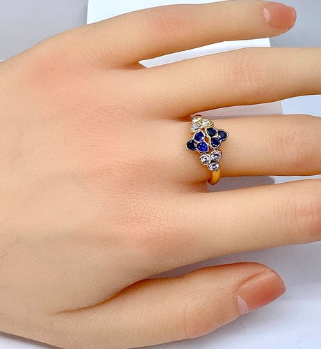 Bague 51 Mauboussin - Bague en or jaune 18 carats, saphirs et diamants 58 Facettes AB670