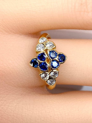 Bague 51 Mauboussin - Bague en or jaune 18 carats, saphirs et diamants 58 Facettes AB670