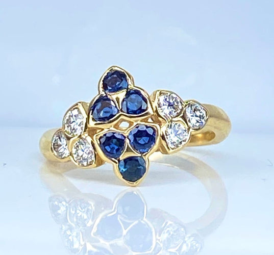 Bague 51 Mauboussin - Bague en or jaune 18 carats, saphirs et diamants 58 Facettes AB670