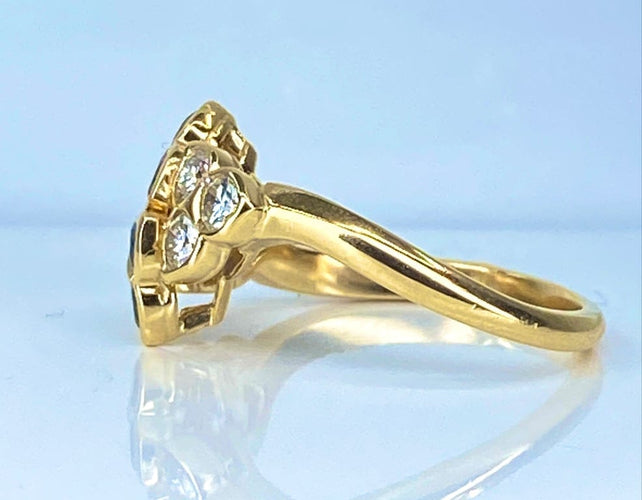 Bague 51 Mauboussin - Bague en or jaune 18 carats, saphirs et diamants 58 Facettes AB670