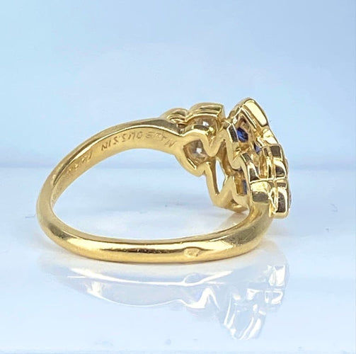 Bague 51 Mauboussin - Bague en or jaune 18 carats, saphirs et diamants 58 Facettes AB670
