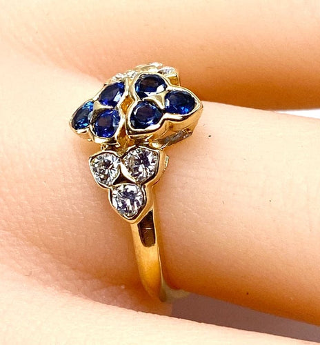 Bague 51 Mauboussin - Bague en or jaune 18 carats, saphirs et diamants 58 Facettes AB670