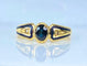 Bague 53 Bague jonc en or jaune 18 carats avec saphir, diamants et émail 58 Facettes AB676