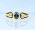 Bague 53 Bague jonc en or jaune 18 carats avec saphir, diamants et émail 58 Facettes AB676