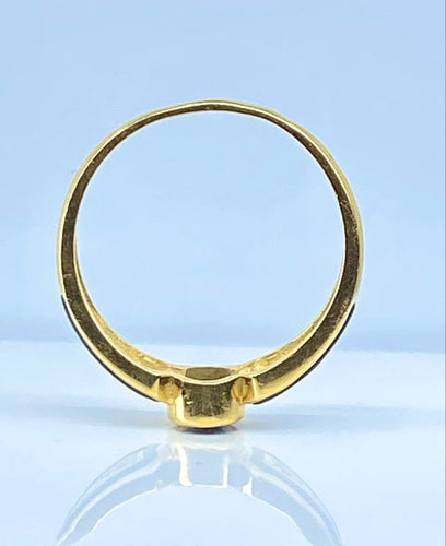 Bague 53 Bague jonc en or jaune 18 carats avec saphir, diamants et émail 58 Facettes AB676
