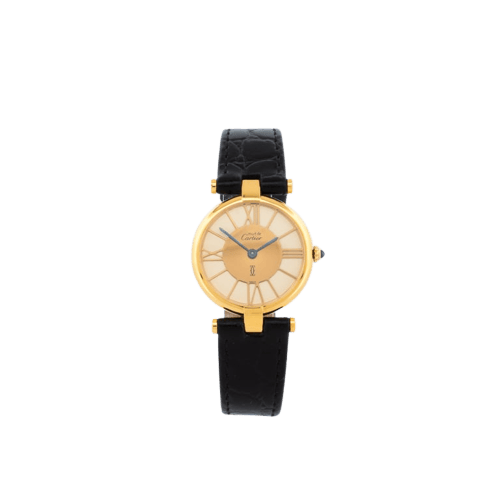 Montre Cartier Must Vendôme - Montre femme SM à cadran romain doré en vermeil 58 Facettes 1