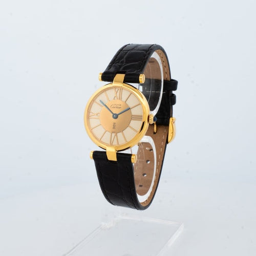 Montre Cartier Must Vendôme - Montre femme SM à cadran romain doré en vermeil 58 Facettes 1