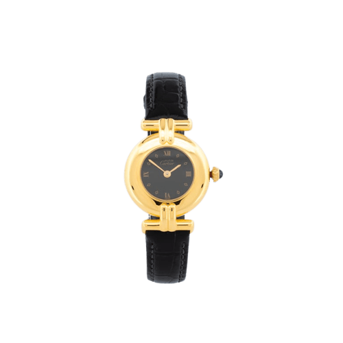 Montre Cartier Must Colisée - Montre femme en vermeil, cadran romain noir 58 Facettes 1