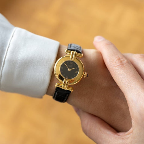 Montre Cartier Must Colisée - Montre femme en vermeil, cadran romain noir 58 Facettes 1