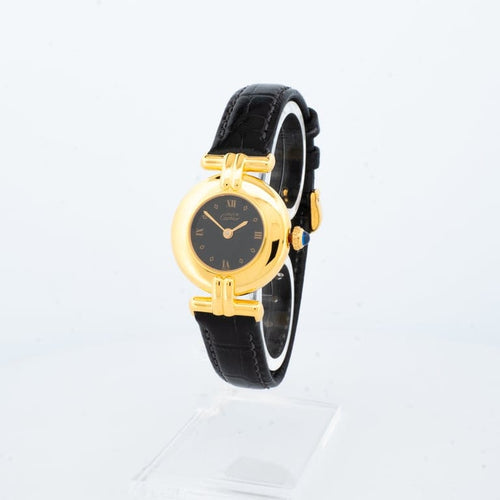 Montre Cartier Must Colisée - Montre femme en vermeil, cadran romain noir 58 Facettes 1
