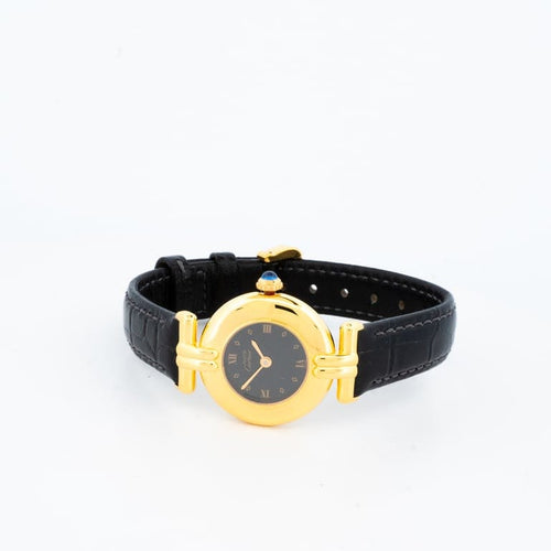 Montre Cartier Must Colisée - Montre femme en vermeil, cadran romain noir 58 Facettes 1