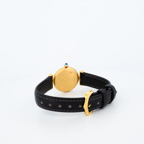 Montre Cartier Must Colisée - Montre femme en vermeil, cadran romain noir 58 Facettes 1