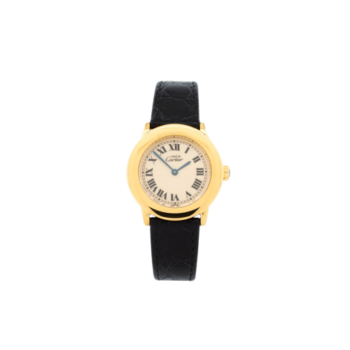 Montre Cartier Must Ronde - Montre SM en vermeil, cadran ivoire chiffres romains 58 Facettes 1