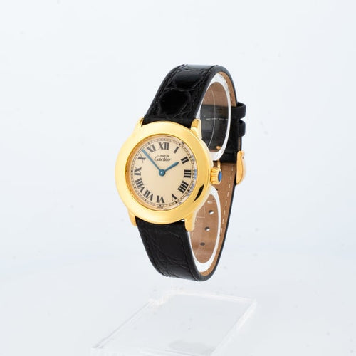 Montre Cartier Must Ronde - Montre SM en vermeil, cadran ivoire chiffres romains 58 Facettes 1