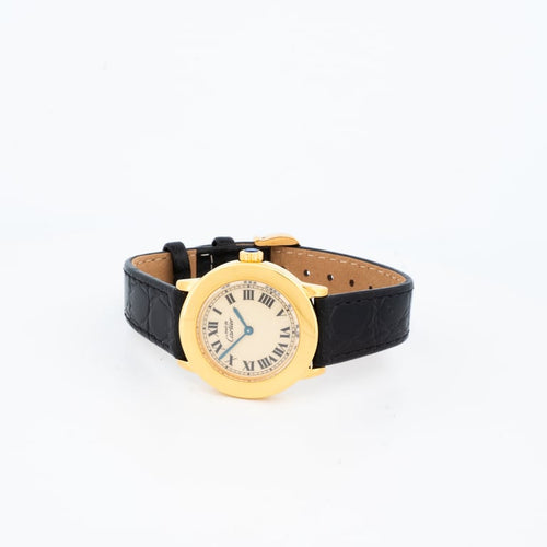 Montre Cartier Must Ronde - Montre SM en vermeil, cadran ivoire chiffres romains 58 Facettes 1