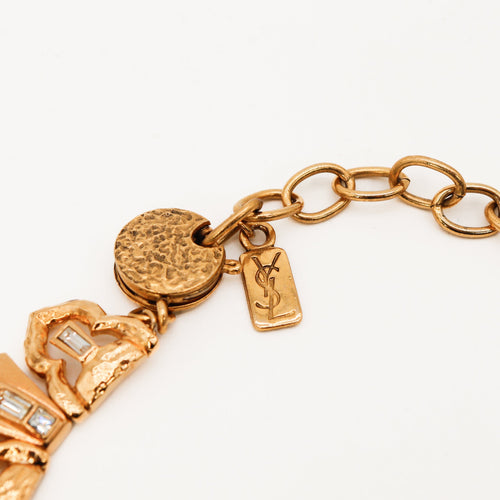 Collier Yves Saint Laurent - Collier Art déco doré à strass 58 Facettes 3252