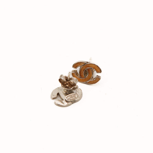 Boucles d'oreilles Coco Chanel - Boucles d’oreilles en métal beige et argenté 58 Facettes 2725