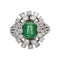 Bague 56 Bague Pompadour Or blanc, Platine Emeraude, Diamant 58 Facettes 4781305RV