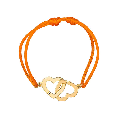 Bracelet Dinh van Bracelet Cordon Double Cœur Or jaune 58 Facettes 5032632CN