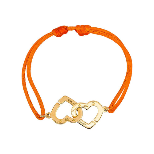 Bracelet Dinh van Bracelet Cordon Double Cœur Or jaune 58 Facettes 5032632CN