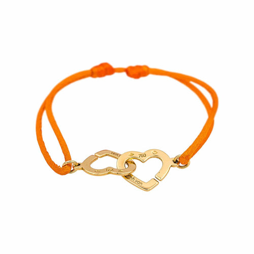 Bracelet Dinh van Bracelet Cordon Double Cœur Or jaune 58 Facettes 5032632CN