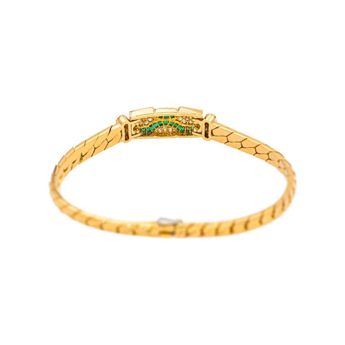Bracelet Boucheron Bracelet Maille anglaise  Or jaune Emeraude, Diamant 58 Facettes 5054729RV