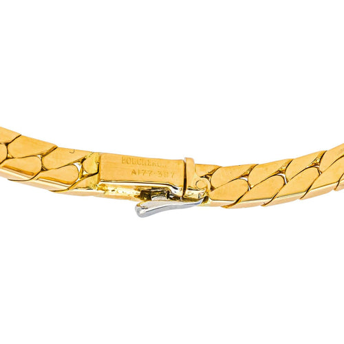 Bracelet Boucheron Bracelet Maille anglaise  Or jaune Emeraude, Diamant 58 Facettes 5054729RV
